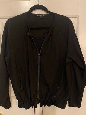 Athleta Black Nylon Zip Up Jacket_Size M